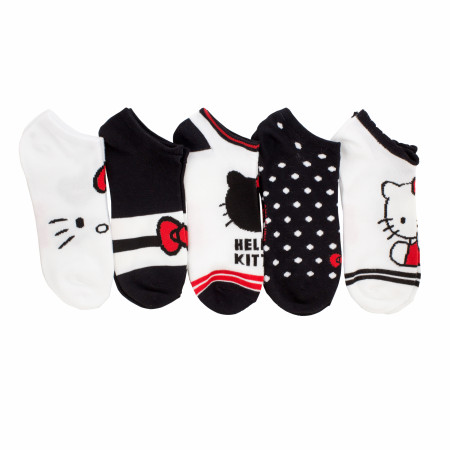 Hello Kitty Polka Dots and Stripes 5-Pack No Show Socks